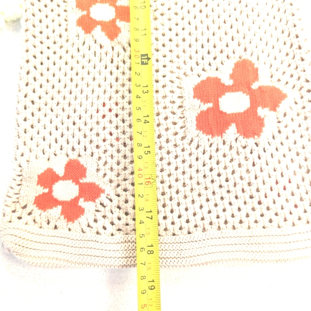 Boho"Bundle",X3 Cream and Coral Floral Tote Bag wth Fringe Earrings/Bead Bracele - Picture 8 of 9